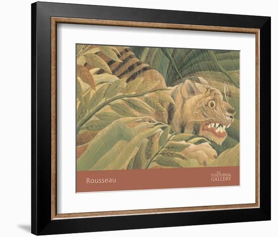 Tiger in a Tropical Storm (Surprised!), 1891 (detail)-Henri Rousseau-Framed Art Print