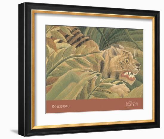 Tiger in a Tropical Storm (Surprised!), 1891 (detail)-Henri Rousseau-Framed Art Print