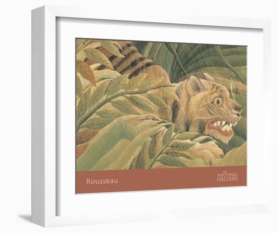 Tiger in a Tropical Storm (Surprised!), 1891 (detail)-Henri Rousseau-Framed Art Print