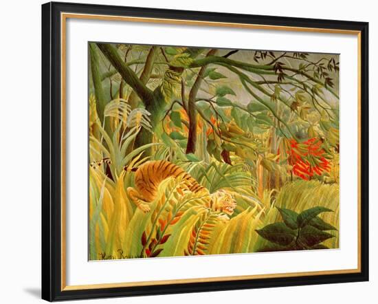 Tiger in a Tropical Storm (Surprised!) 1891-Henri Rousseau-Framed Giclee Print