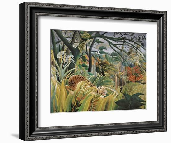 Tiger in a Tropical Storm (Surprised!)-Henri Rousseau-Framed Art Print