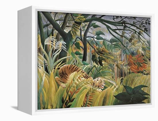 Tiger in a Tropical Storm (Surprised!)-Henri Rousseau-Framed Stretched Canvas