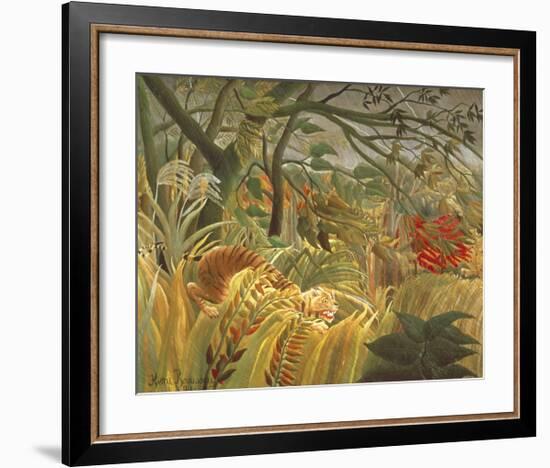 Tiger In A Tropical Storm-Henri Rousseau-Framed Premium Giclee Print