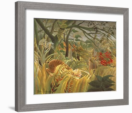 Tiger In A Tropical Storm-Henri Rousseau-Framed Premium Giclee Print