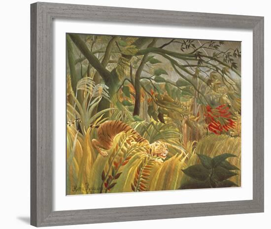 Tiger In A Tropical Storm-Henri Rousseau-Framed Giclee Print