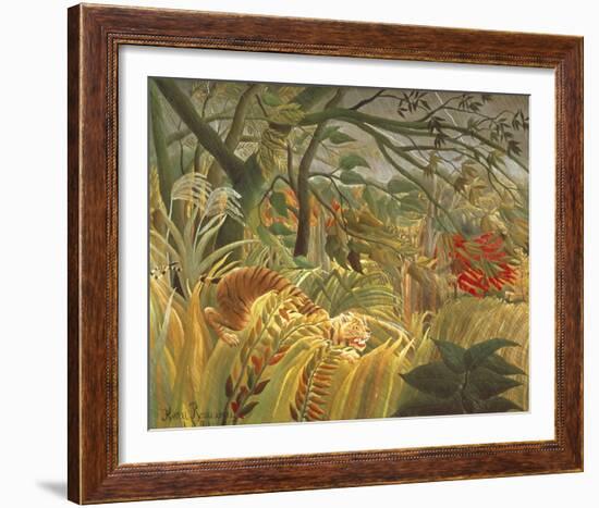 Tiger In A Tropical Storm-Henri Rousseau-Framed Giclee Print