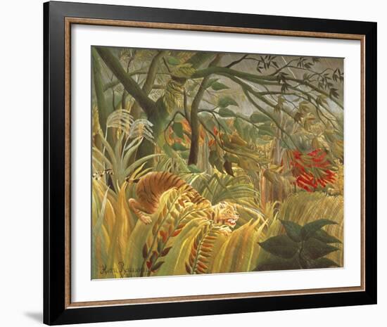 Tiger In A Tropical Storm-Henri Rousseau-Framed Giclee Print