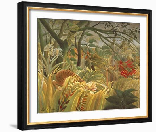 Tiger In A Tropical Storm-Henri Rousseau-Framed Giclee Print