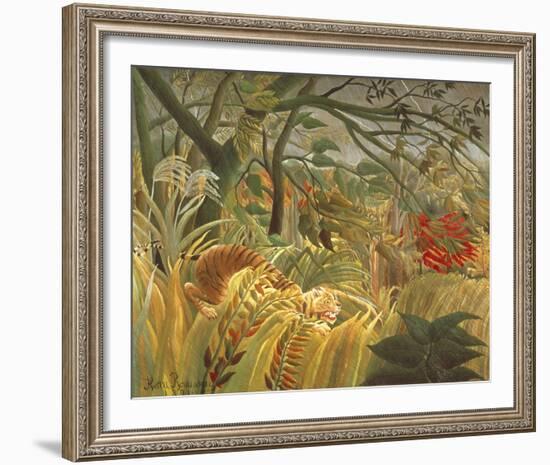 Tiger In A Tropical Storm-Henri Rousseau-Framed Giclee Print