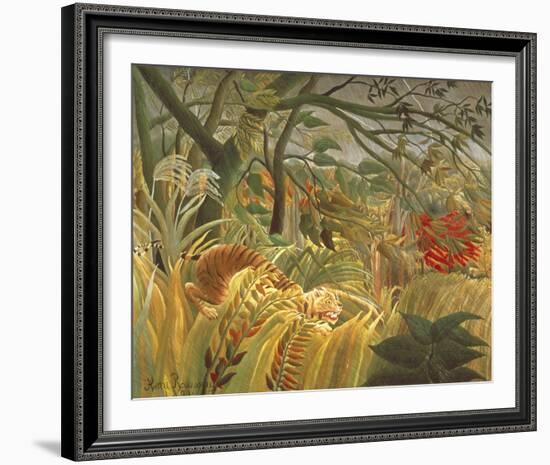 Tiger In A Tropical Storm-Henri Rousseau-Framed Giclee Print