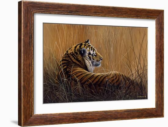 Tiger in Grass-Harro Maass-Framed Giclee Print