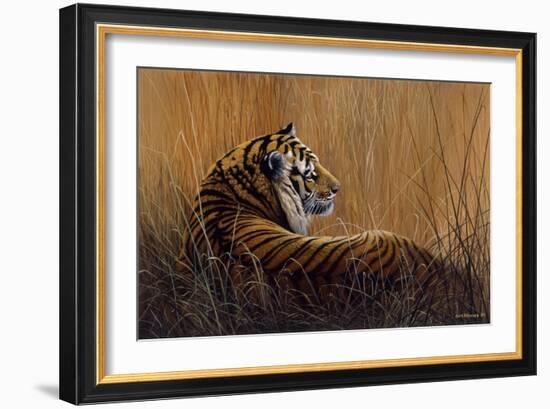 Tiger in Grass-Harro Maass-Framed Giclee Print