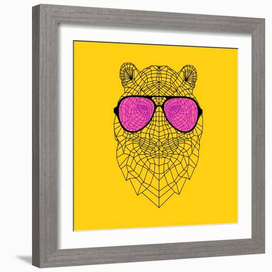 Tiger in Pink Glasses-Lisa Kroll-Framed Art Print