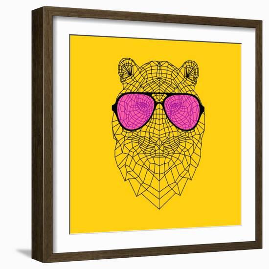 Tiger in Pink Glasses-Lisa Kroll-Framed Art Print