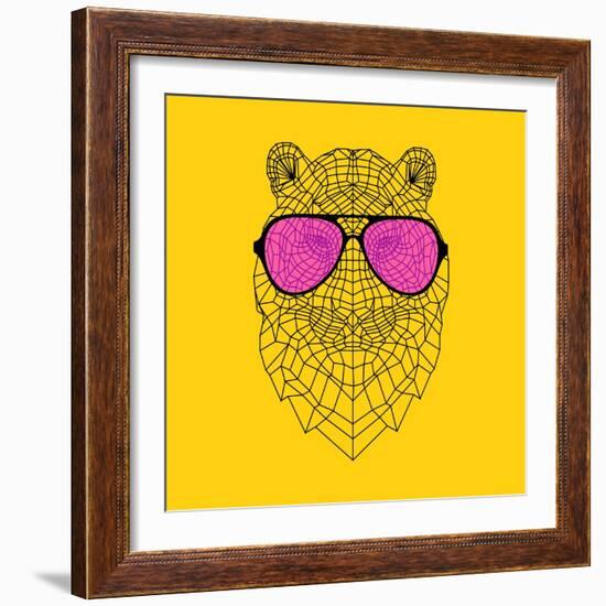 Tiger in Pink Glasses-Lisa Kroll-Framed Art Print