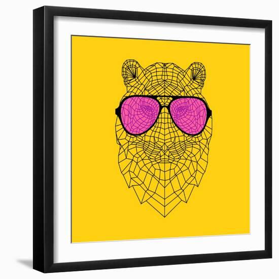 Tiger in Pink Glasses-Lisa Kroll-Framed Art Print