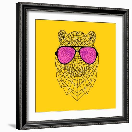 Tiger in Pink Glasses-Lisa Kroll-Framed Art Print