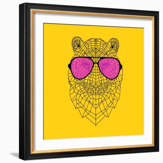 Tiger in Pink Glasses-Lisa Kroll-Framed Art Print