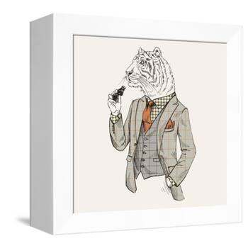 Tiger in Suit-null-Framed Premier Image Canvas