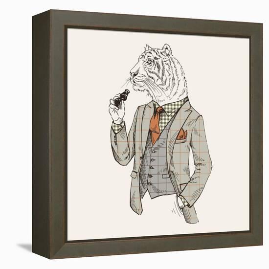 Tiger in Suit-null-Framed Stretched Canvas