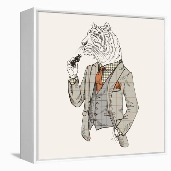 Tiger in Suit-null-Framed Stretched Canvas