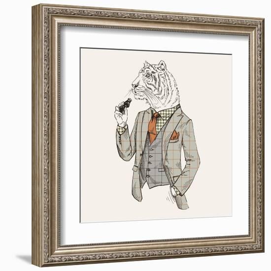 Tiger in Suit-null-Framed Art Print