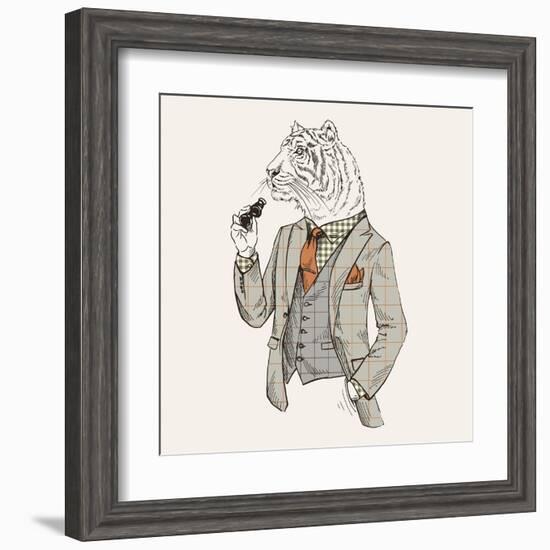 Tiger in Suit-null-Framed Art Print