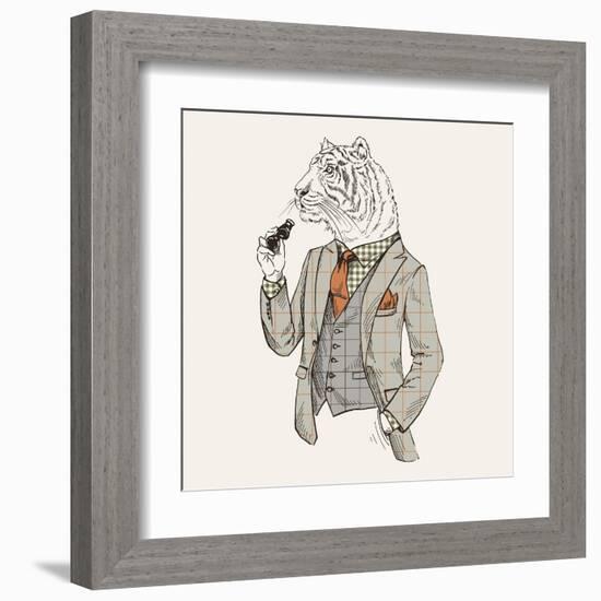 Tiger in Suit-null-Framed Art Print