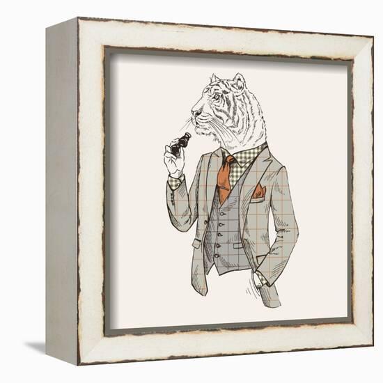 Tiger in Suit-null-Framed Art Print