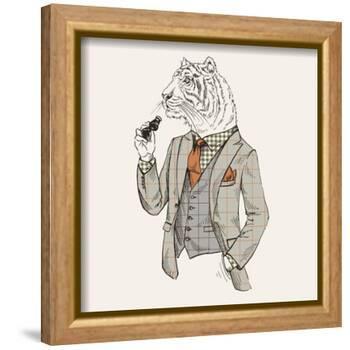 Tiger in Suit-null-Framed Art Print