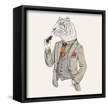 Tiger in Suit-null-Framed Art Print