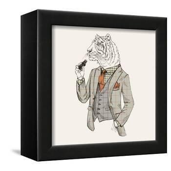 Tiger in Suit-null-Framed Art Print