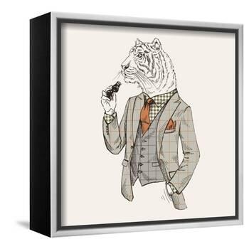 Tiger in Suit-null-Framed Art Print