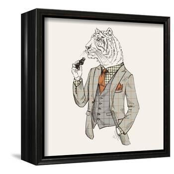 Tiger in Suit-null-Framed Art Print