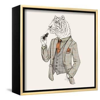 Tiger in Suit-null-Framed Art Print