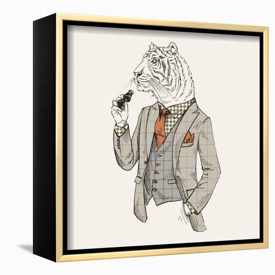 Tiger in Suit-null-Framed Art Print