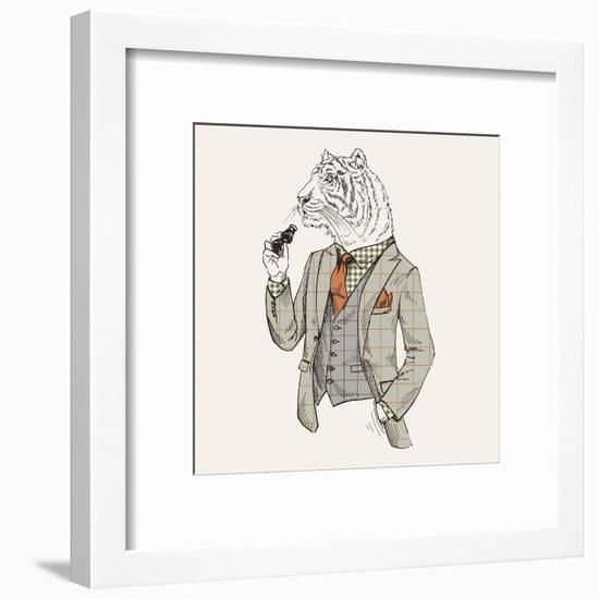 Tiger in Suit-null-Framed Art Print