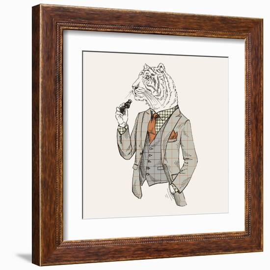 Tiger in Suit-null-Framed Art Print