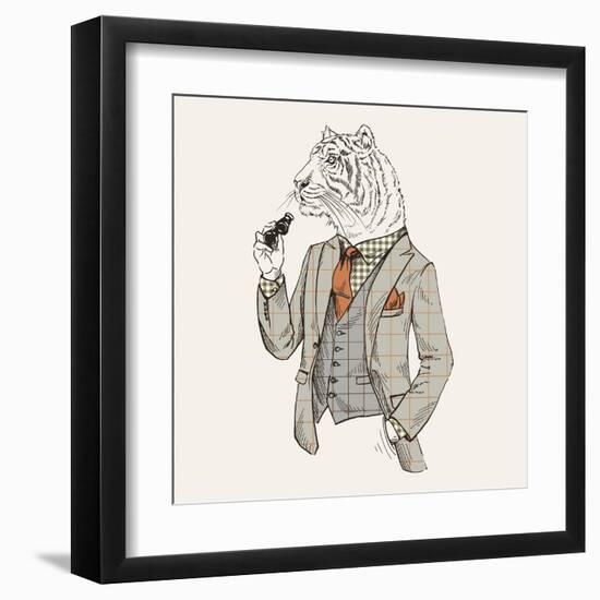 Tiger in Suit-null-Framed Art Print