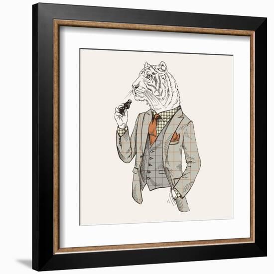 Tiger in Suit-null-Framed Art Print