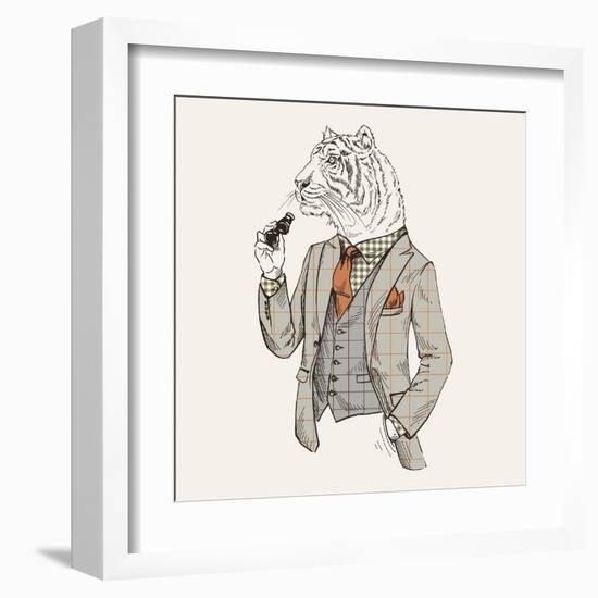 Tiger in Suit-null-Framed Art Print