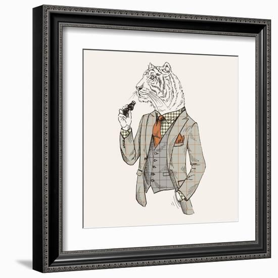 Tiger in Suit-null-Framed Art Print