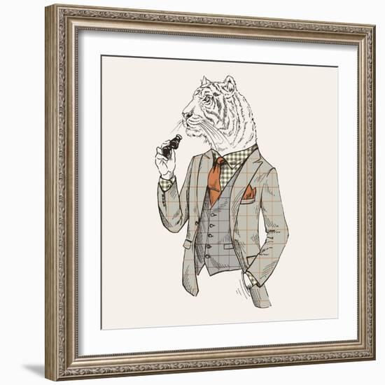 Tiger in Suit-null-Framed Art Print