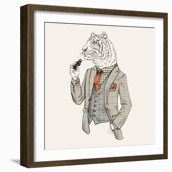 Tiger in Suit-null-Framed Art Print