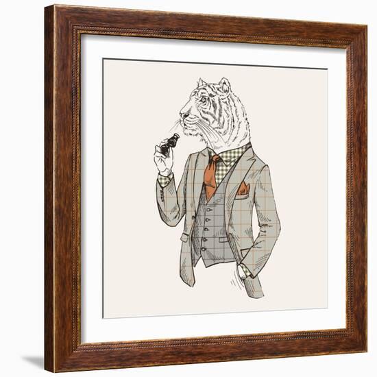 Tiger in Suit-null-Framed Art Print