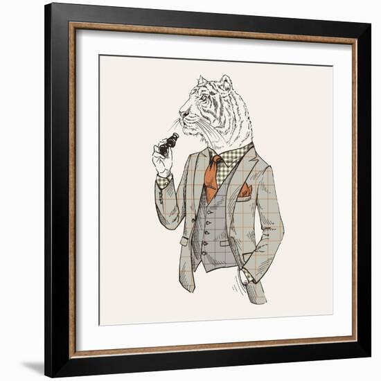 Tiger in Suit-null-Framed Art Print