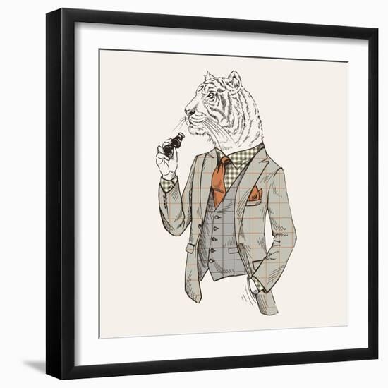 Tiger in Suit-null-Framed Art Print