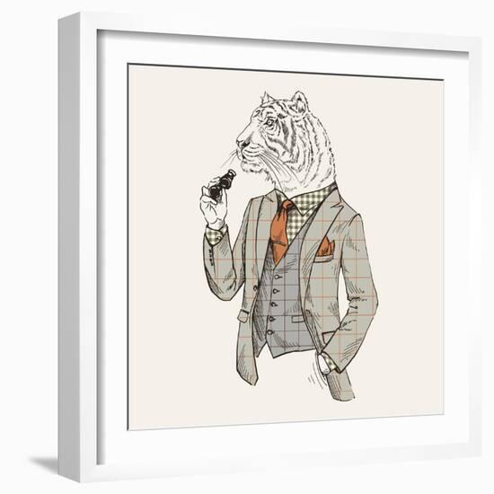 Tiger in Suit-null-Framed Art Print