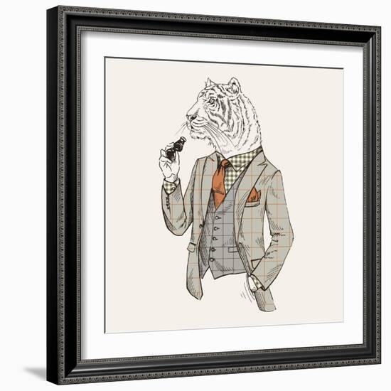 Tiger in Suit-null-Framed Art Print