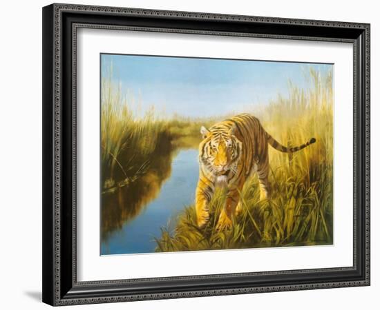 Tiger In The Indian Sunderbans-Leonard Pearman-Framed Art Print